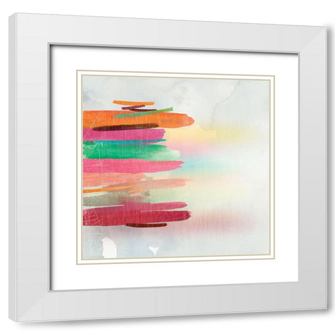 Color in the Lines II White Modern Wood Framed Art Print with Double Matting by PI Studio