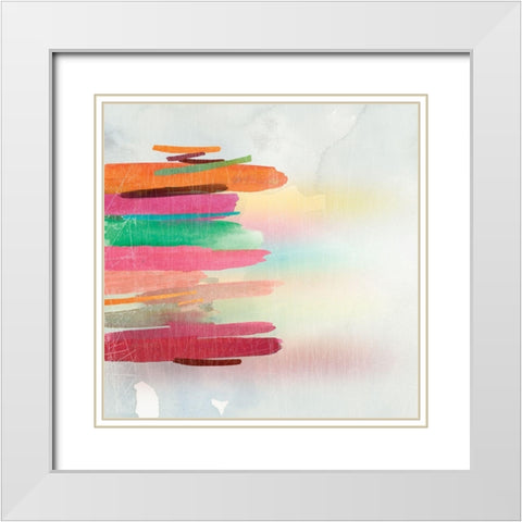 Color in the Lines II White Modern Wood Framed Art Print with Double Matting by PI Studio