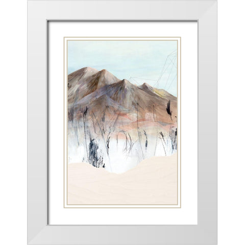 Deserted Mountain I White Modern Wood Framed Art Print with Double Matting by PI Studio