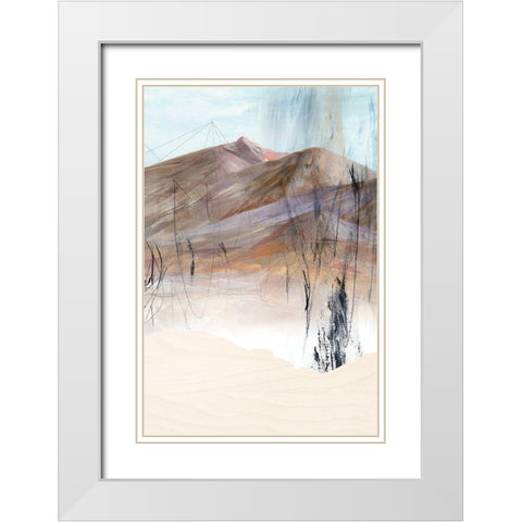 Deserted Mountain II White Modern Wood Framed Art Print with Double Matting by PI Studio