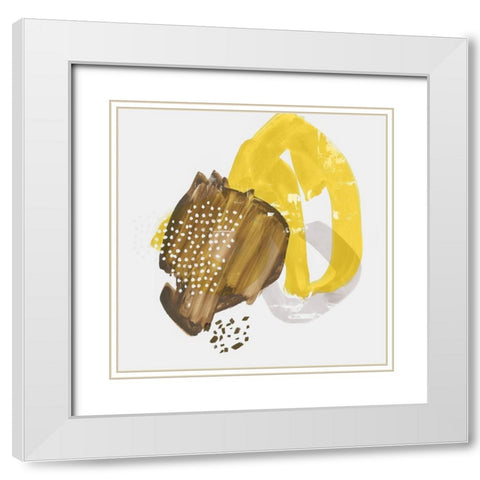 Painted Yellow I White Modern Wood Framed Art Print with Double Matting by PI Studio