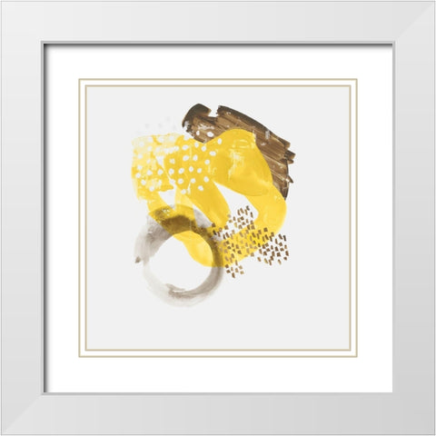 Painted Yellow II White Modern Wood Framed Art Print with Double Matting by PI Studio