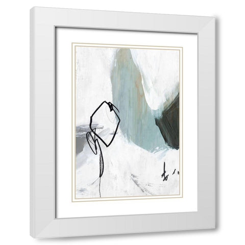 Tied II White Modern Wood Framed Art Print with Double Matting by PI Studio