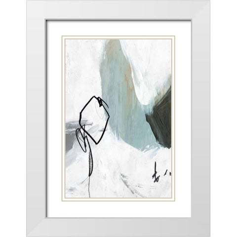 Tied II White Modern Wood Framed Art Print with Double Matting by PI Studio
