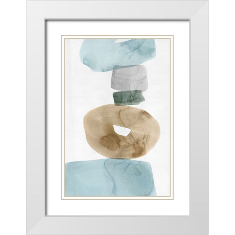 Tilted I White Modern Wood Framed Art Print with Double Matting by PI Studio