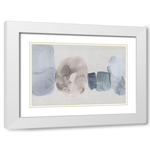 Tilted I  White Modern Wood Framed Art Print with Double Matting by PI Studio