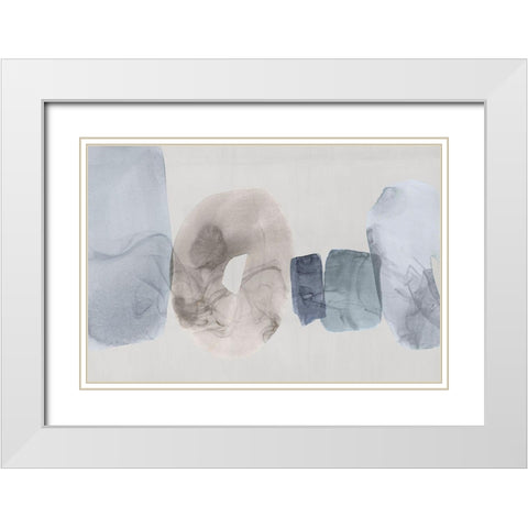 Tilted I  White Modern Wood Framed Art Print with Double Matting by PI Studio