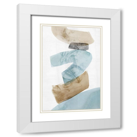 Tilted II White Modern Wood Framed Art Print with Double Matting by PI Studio