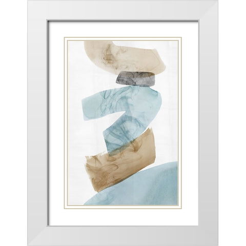 Tilted II White Modern Wood Framed Art Print with Double Matting by PI Studio