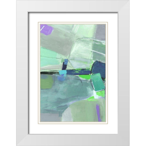 Green Envy I  White Modern Wood Framed Art Print with Double Matting by PI Gallerie
