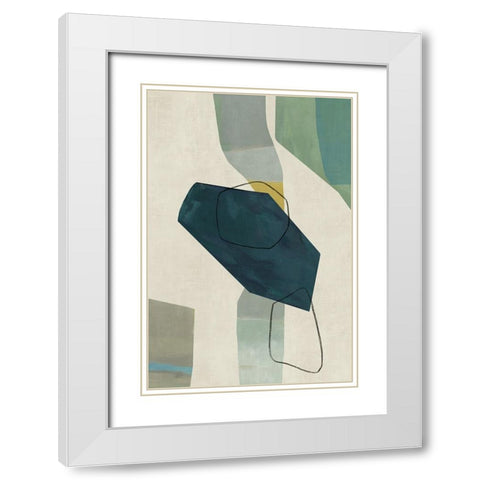 Midceuntry Green I White Modern Wood Framed Art Print with Double Matting by PI Studio