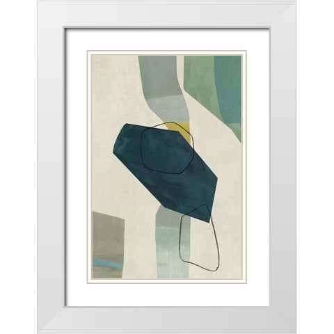 Midceuntry Green I White Modern Wood Framed Art Print with Double Matting by PI Studio