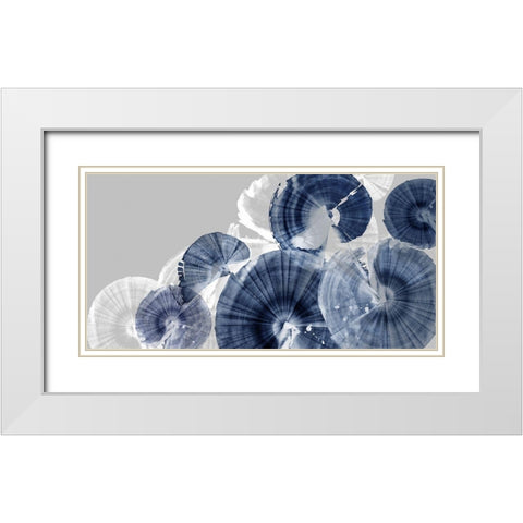 Indigo Orbit White Modern Wood Framed Art Print with Double Matting by PI Studio