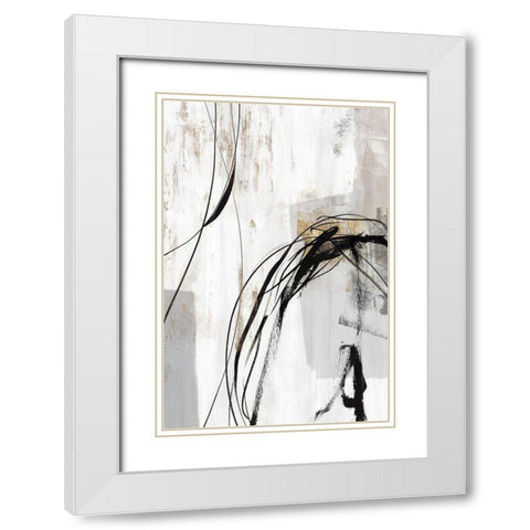 Indentation II White Modern Wood Framed Art Print with Double Matting by PI Studio
