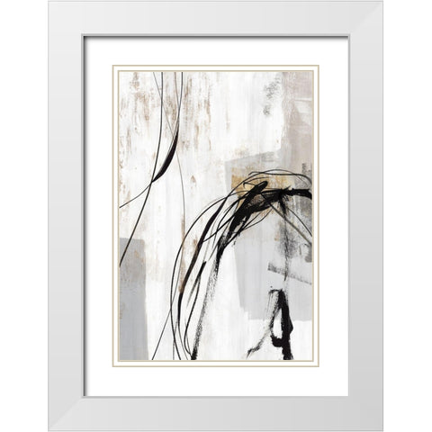 Indentation II White Modern Wood Framed Art Print with Double Matting by PI Studio