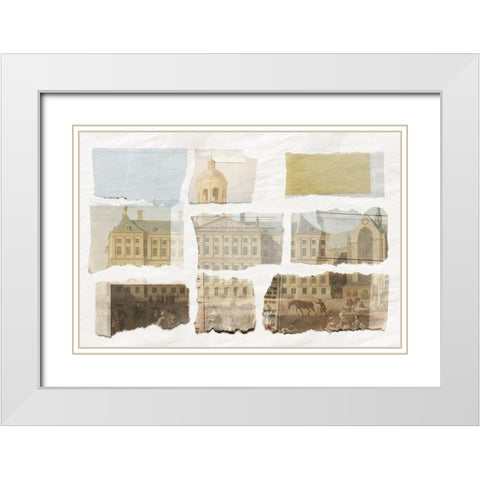 Old Town I White Modern Wood Framed Art Print with Double Matting by PI Studio