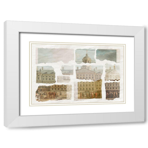 Old Town II White Modern Wood Framed Art Print with Double Matting by PI Studio