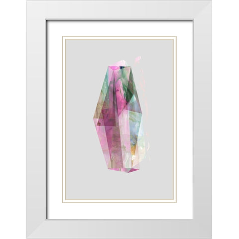 Gemstone IÂ  White Modern Wood Framed Art Print with Double Matting by PI Studio