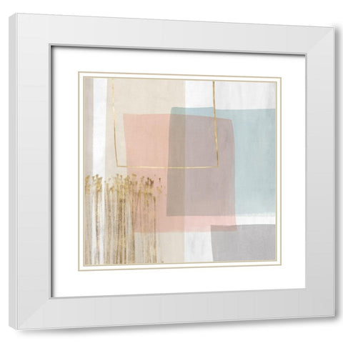 Blushed I White Modern Wood Framed Art Print with Double Matting by PI Studio