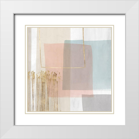 Blushed I White Modern Wood Framed Art Print with Double Matting by PI Studio