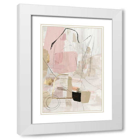 Reflection Abstract  White Modern Wood Framed Art Print with Double Matting by PI Studio
