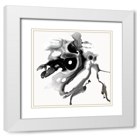 Rorschach I White Modern Wood Framed Art Print with Double Matting by PI Studio