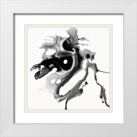 Rorschach I White Modern Wood Framed Art Print with Double Matting by PI Studio