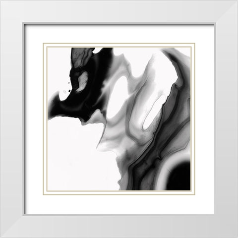 Rorschach III White Modern Wood Framed Art Print with Double Matting by PI Studio