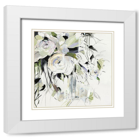 Simple Bouquet I White Modern Wood Framed Art Print with Double Matting by PI Studio