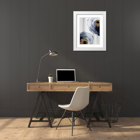 Circling  White Modern Wood Framed Art Print with Double Matting by PI Studio