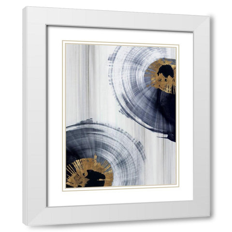 Circling  White Modern Wood Framed Art Print with Double Matting by PI Studio