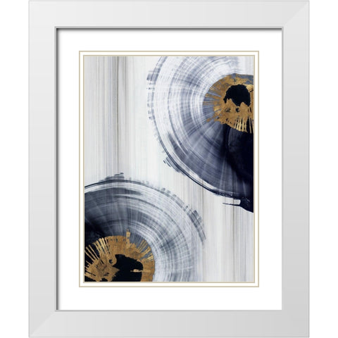 Circling  White Modern Wood Framed Art Print with Double Matting by PI Studio