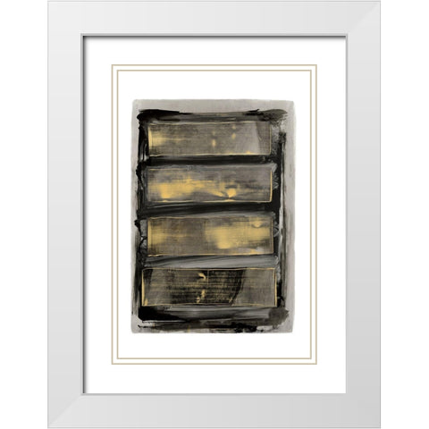 Gilt II  White Modern Wood Framed Art Print with Double Matting by PI Studio