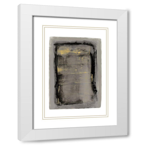 Gilt III  White Modern Wood Framed Art Print with Double Matting by PI Studio