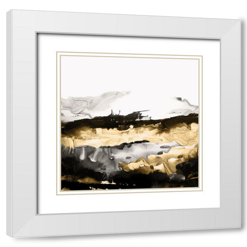 Drizzle I  White Modern Wood Framed Art Print with Double Matting by PI Studio