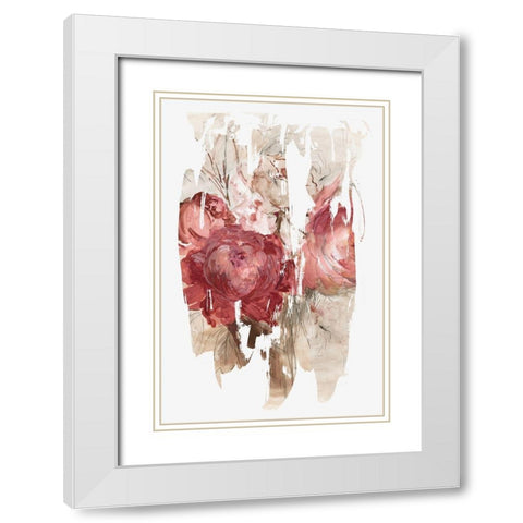 Crimson Lust I  White Modern Wood Framed Art Print with Double Matting by PI Studio