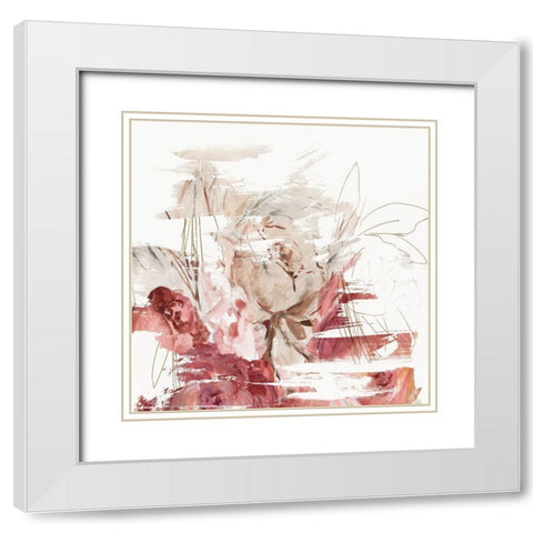 Crimson Lust II  White Modern Wood Framed Art Print with Double Matting by PI Studio