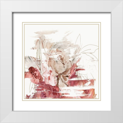 Crimson Lust II  White Modern Wood Framed Art Print with Double Matting by PI Studio