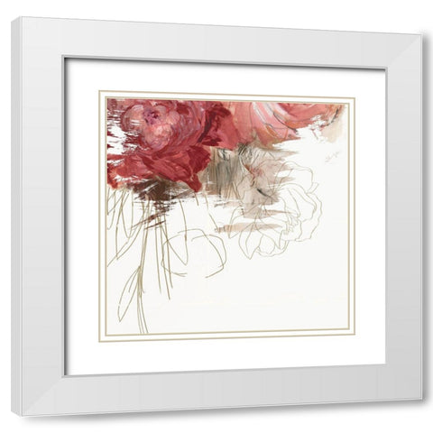 Crimson Lust III  White Modern Wood Framed Art Print with Double Matting by PI Studio