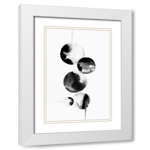 Dripping Bubbles I  White Modern Wood Framed Art Print with Double Matting by PI Studio
