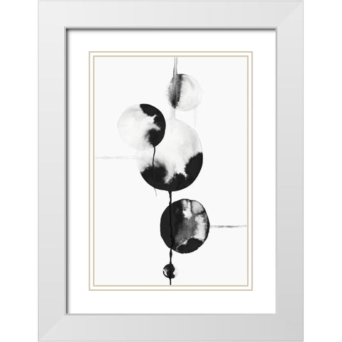 Dripping Bubbles II  White Modern Wood Framed Art Print with Double Matting by PI Studio