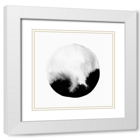 New Moon I  White Modern Wood Framed Art Print with Double Matting by PI Studio