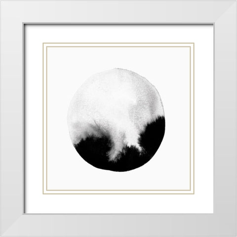 New Moon I  White Modern Wood Framed Art Print with Double Matting by PI Studio