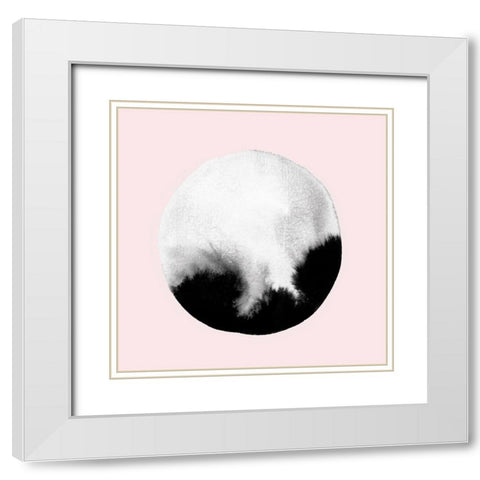 New Moon I Blush Version  White Modern Wood Framed Art Print with Double Matting by PI Studio