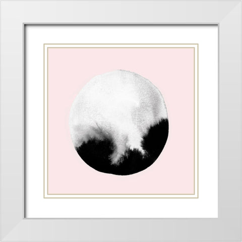 New Moon I Blush Version  White Modern Wood Framed Art Print with Double Matting by PI Studio