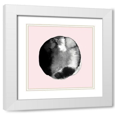 New Moon II Blush Version  White Modern Wood Framed Art Print with Double Matting by PI Studio