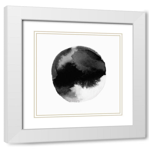 New Moon III  White Modern Wood Framed Art Print with Double Matting by PI Studio