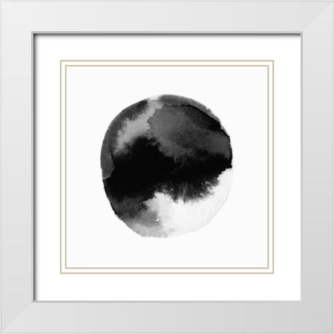 New Moon III  White Modern Wood Framed Art Print with Double Matting by PI Studio