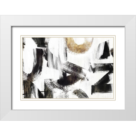 Concept I  White Modern Wood Framed Art Print with Double Matting by PI Studio