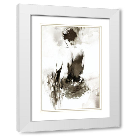 Ink Lady  White Modern Wood Framed Art Print with Double Matting by PI Studio